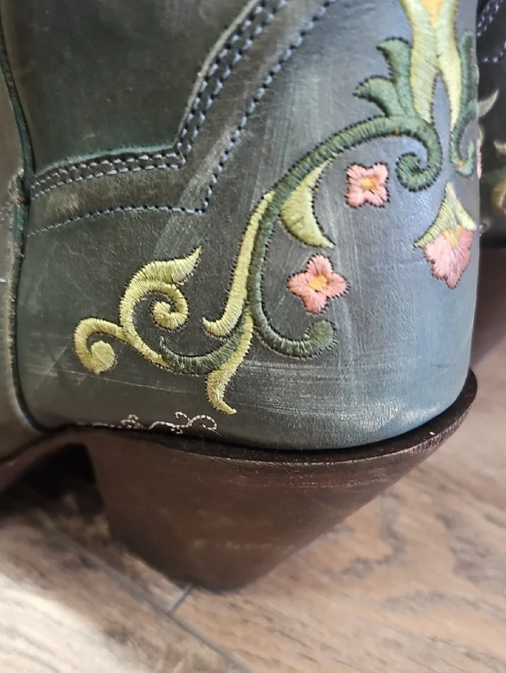 Dan Post Cognac Leather Boot Interior with White Logo Stamp